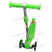 Детский самокат трехколесный с наклоном руля синий,  розовый,  зеленый,