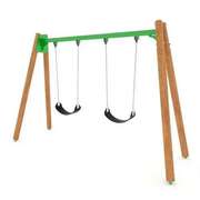 Гойдалка подвійна дитяча дерев'яна підвісна